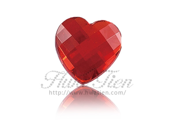 Heart Check Acrylic Gemstone, Hwa Tien Gemstone Factory