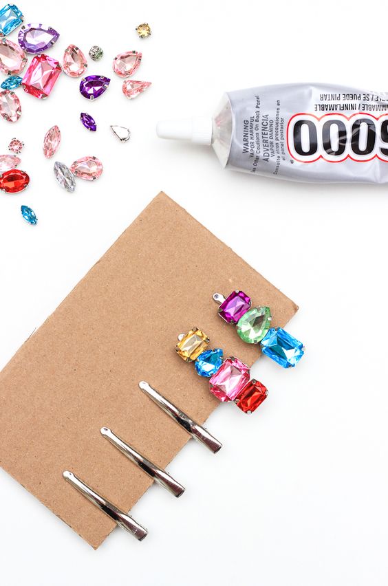 Hair Fast DIY Craft, Colorful Synthetic Stone Hair Clips